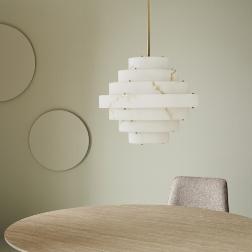 Signature SARA Art Deco Alabaster Chandelier 2
