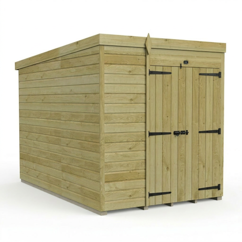 6 x 10 Pent Shed Tanalised (Double Door, No Windows) 1