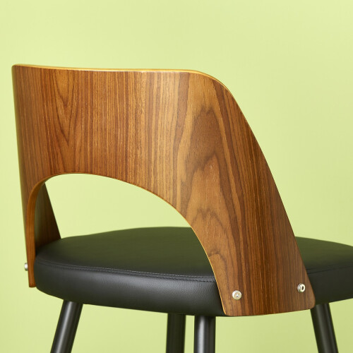 Signature Black vinyl counter stool, 45 cm wide - AUSTIN 1