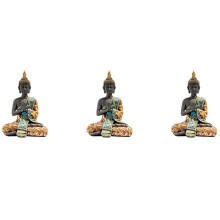 3X Buddha Statue Thailand Sculpture Resin Handmade Buddhism Hindu Feng Shui Figurine Meditation Home Decor Ornament