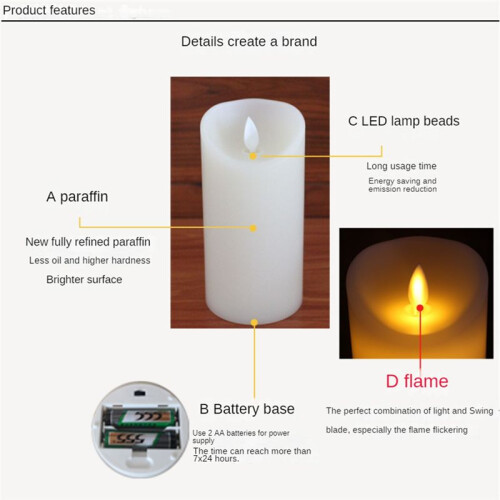 Remote Control LED Electronic Candle Light Set Simulation Swing 10 Buttons Remote Control Timer Candle Lights,A 1