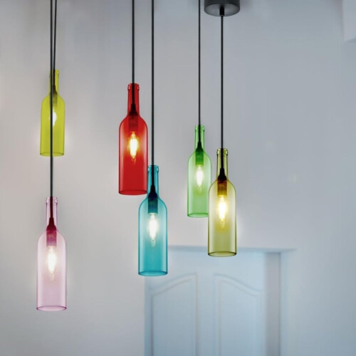 V Tac Grey Bottle Pendant Ceiling Light E14 Lamp 2