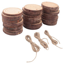 30Pcs Unfinished Wood Slices with Bark for Crafts Wood Kit Circles Log Discs for DIY Wedding Ornaments