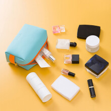 Saco de CosméTico PortáTil Ins Vento Senhoras Saco Bonito para Lavar As MãOs Saco de Armazenamento ImpermeáVel Amarelo