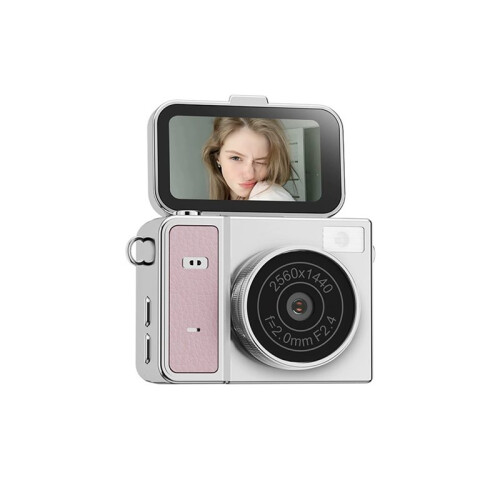 Câmera de Chaveiro com Tela Flip de 1,47 Polegadas,  Câmera de Ação 1080P Estilo Retrô, Filmadora Muito Pequena Rosa 1