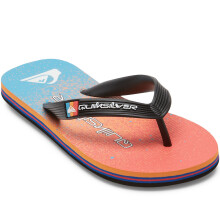 (2.5 UK, Blue/Blue/Orange) Quiksilver Kids Molokai Art Summer Beach Pool Sandals Thongs Flip Flops