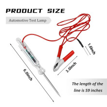 2X Testador de Circuito Automotivo com Voltímetro, Indicador de Polaridade de Duas Cores, Display Digital de Voltagem LED, Luz de Teste Automotivo