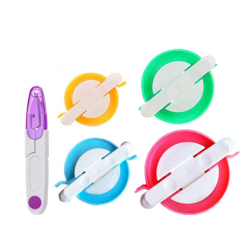 Pompom Maker, 4 Sizes Pom Pom Makers for Fluff  Weaver Needle  DIY Wool Knitting  Tool +1PS Scissors