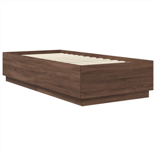 VidaXL vidaXL Bed Frame with Headboard Brown Oak 70 x 190 cm Engineered Wood 2