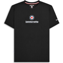 (M, Black) Lambretta Mens Brand Logo Short Sleeve T-Shirt