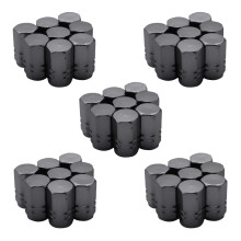40 Pièces Pneus Tige de Valve Bouchons de Valve de Roue Couvre Bouchon de Pneu Anti-Poussière pour Voiture, Gris Titane de Forme Hexagonale