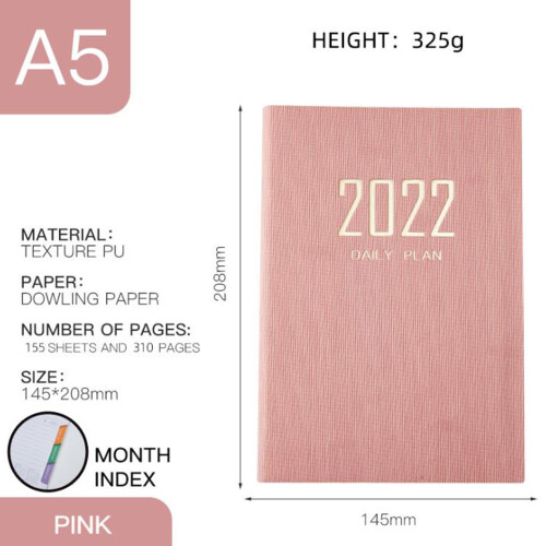 A5 Diary Portable Notebook Journal Double Side Notepad PU Cover Notebooks Booklet School Office Supplie, 2
