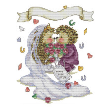Stitch Kits Stamped of Embroidery Kits for Beginners DIY 11CT 3 Strands - the Hedgehog's Wedding