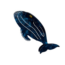 Unieke haaraccessoire met zeedieren in wit en blauw-Blauw