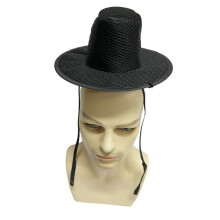 Chapeau haut-de-forme élégant à larges bords, casquette-Noir