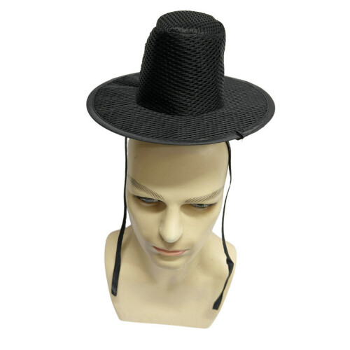 Chapeau haut-de-forme élégant à larges bords, casquette-Noir