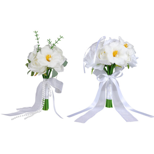 Artificial Rose Calla Arrangement White Color Everlasting-6196 1