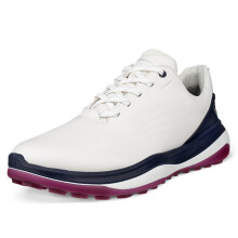 (UK 11.5, White/Marine) Ecco Mens 2026 LT1 Lace Up Waterproof Spikeless Leather Golf Shoes