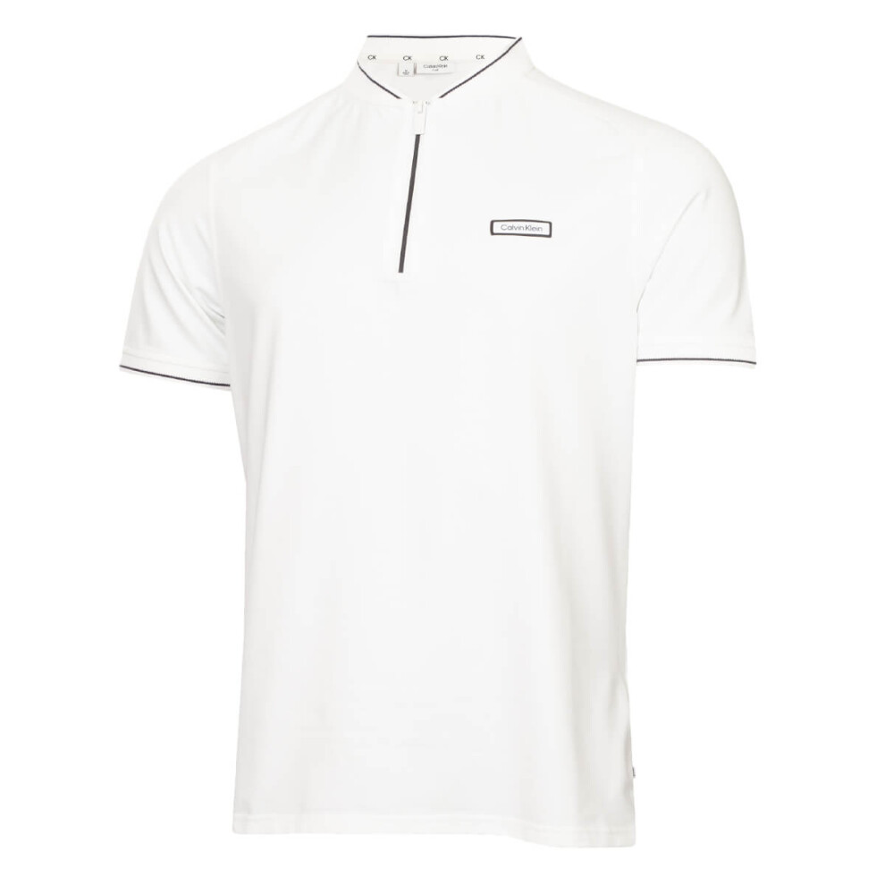 Calvin Klein (Xl, White) Mens Denton Blade Collar Moisture Wicking Golf Polo Shirt