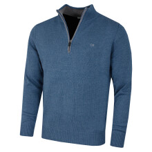 (XXXL, Denim) Calvin Klein Mens 2026 Knit Cotton 1/2 Zip Golf CK Top Sweater