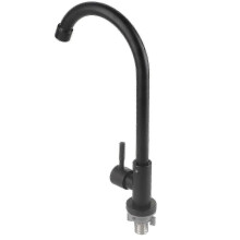 Enkel kaldtvannskran til kjøkkenvask i matt svart med G1/2
