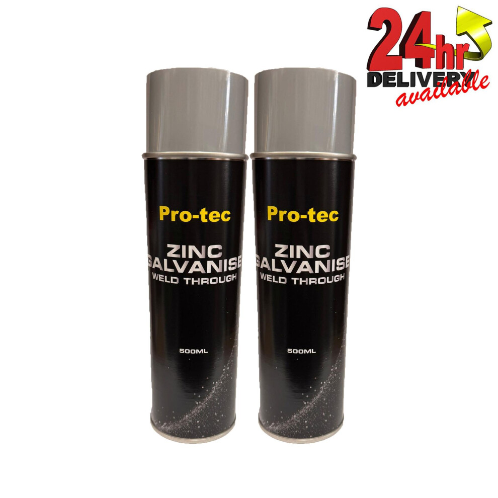 Pro Tec PROAZ500 Zinc Galvanised Aluminium Weld Through Primer 500ml Aerosol x2 - Image 2