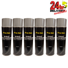Pro Tec PROAZ500 Zinc Galvanised Aluminium Weld Through Primer 500ml Aerosol x6