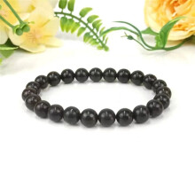About 126Pcs 6mm Natural Gemstone Beads Black Agate Beads Round Loose Beads for Jewelry Making with Crystal Stretch Cord