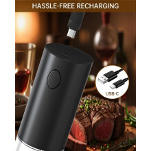 Laddningsbar Elektrisk Pepparkvarn Saltkvarn Pepparkvarn 70ml Vitt LED-Ljus och Extern Justerbar Grovhet