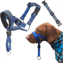 Cabresto para cão com tira de segurança e faixa refletora, trela de treino ajustável para controlo sem puxões, confortáv
