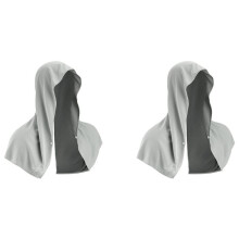 2X Kühlendes Kapuzenhandtuch, Kühlende Handtücher für Hals und Gesicht, für Sauna, Yoga, Camping, Workout, Grau