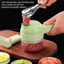 Coupe-Légumes Électrique, Éplucheur, Trancheuse, Presse-Ail Sans Fil Portable, Hachoir à Viande, Hachoir de Cuisine Domestique