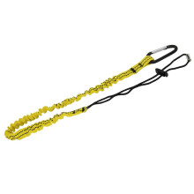 5Er-Pack Sicherheits-Werkzeugleine, Einziehbares Bungee-Seil mit Aluminium-Karabiner und Verstellbarem Schlaufenende, Gelb
