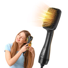 Hot Air Brush 3 in 1, Negative Ion Hair Dryer Brush with 3 Heat & 2 Speed Settings, One Step Hair Styler for Drying Smoothing & Volume