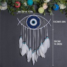 2X Evil Eye Dream Catchers for Bedroom Hand-Woven Macrame Dreamcatcher Wall Hanging Home Decor Good Luck Blessing Gift,1