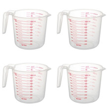 4X 1000Ml Measuring Cup Baking Tool Kitchen Tool High Quality Plastic Measuring Cup Tool Cup with Scale
