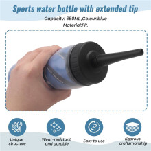 650ML Ice Hockey Water Bottle Portable Football Lacrosse Bottle Classic Extended Tip Design Sports Bottle Mouthpiece