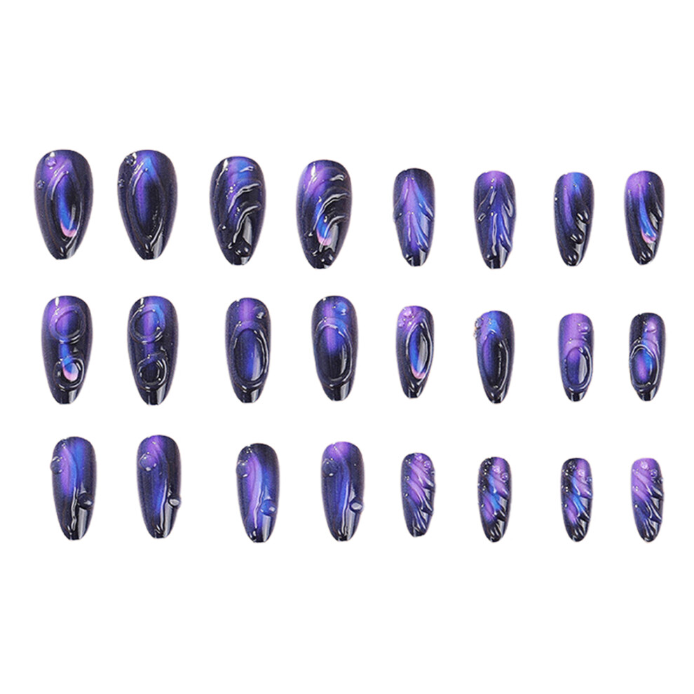 Roc-Electron 3D Mauve Fake Nails - Durable & Stylish