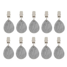 Set di 10 Pesi per Tovaglia In Marmo Grigio Chiaro con Ciondoli A Goccia e Clip In Acciaio Inossidabile per Picnic All'Aperto.