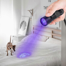 Ficklampa svart ljus 2 delar, UV-lampa, urindetektor för husdjur UV-handlampa för torkade urinfläckar från hundar och katter