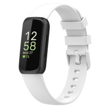 Kompatibel med Fitbit Inspire 3 silikonarmband i enfärgat silikon, storlek: L