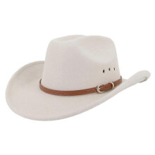 Etnisk stil med bred brätte fåll i konstläderbälte dekoration jazzhatt western cowboy cowgirl fedorahatt