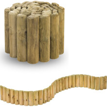 Natural Wood Garden Fence Border Log Roll Edging Pack of 2
