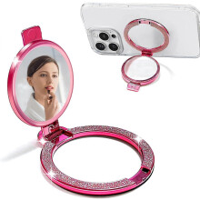 Handy-Ringhalter mit Mini-Spiegel, 2er-Pack Glitzer-Fingerhalter, universeller Smartphone-Fingerhalter