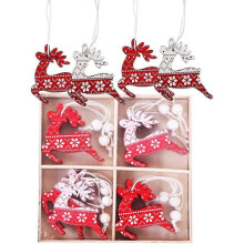 10-teiliger Weihnachtsbaumschmuck aus Holz, Christbaumschmuck zum Aufhängen