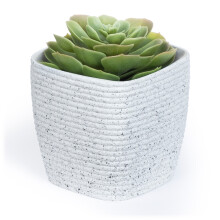 12cm Plastic Plant Pot Grey Sandstone