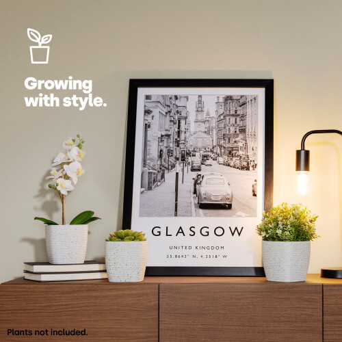 LIVIVO 12cm Plastic Plant Pot Grey Sandstone 1