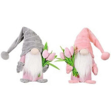 Stehende Niedliche Wichtel mit tulpen Blumenstrue Ser Zwerg Wichtel Figuren Geschenk fr Frauen Mama Hochzeitstag Freundin Ehefrau Mutte