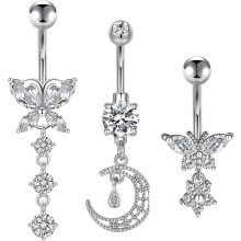 Bauchnabelpiercing, Bauchnabelpiercing aus Chirurgenstahl, hypoallergen