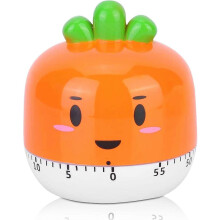 Küchentimer, 60-Minuten-Kochtimer mit Aufziehmechanismus, mechanischem Drehalarm und niedlichem Cartoon-Countdown-Timer, 2 Stück, orang